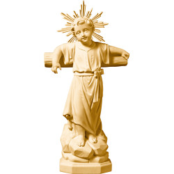 Niño Jesús de pie con cruz y aureola